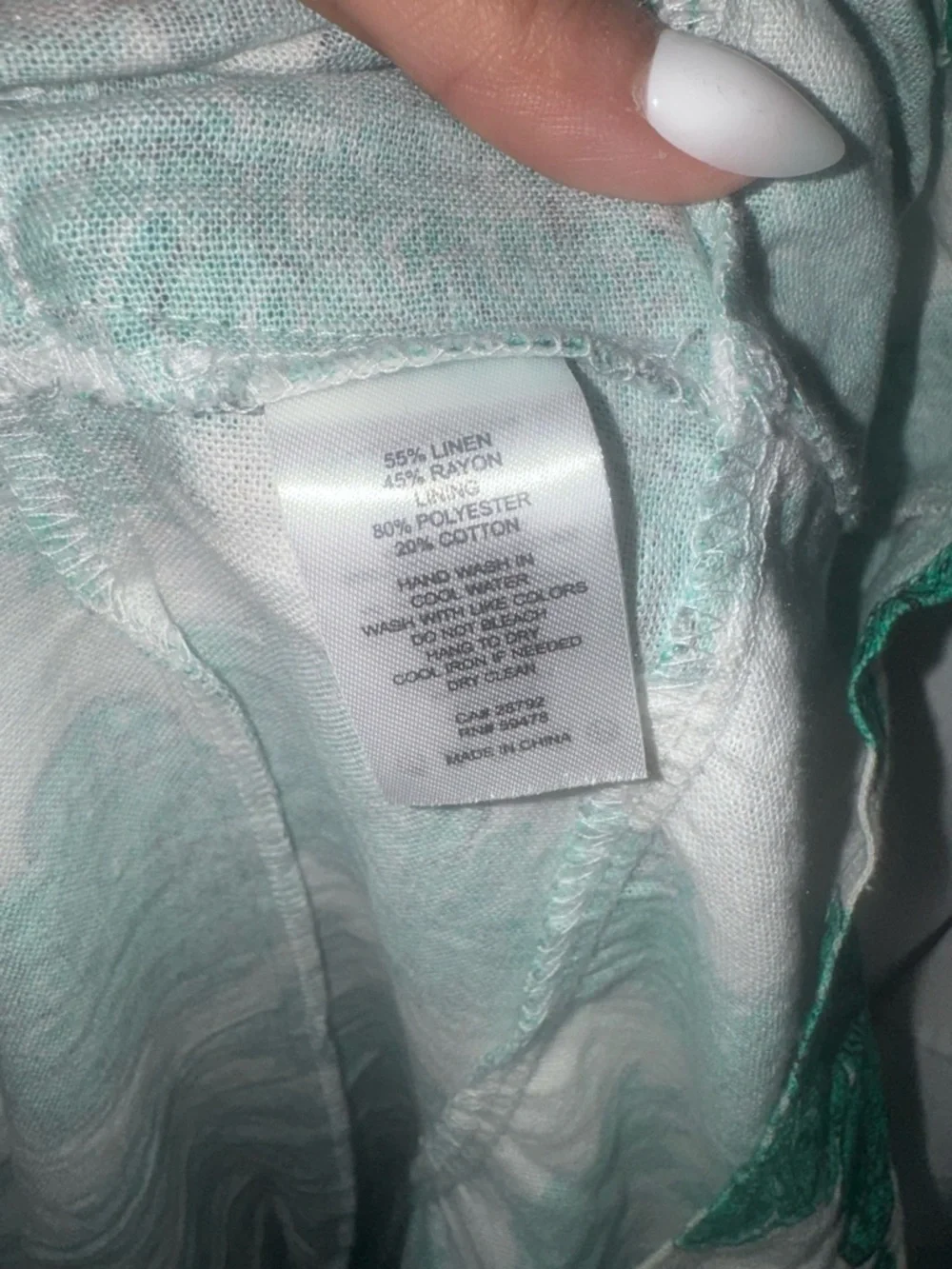 House of Harlow 1960 Green and Cream Floral Linen blend Midi Dress - Picture 7 of 7